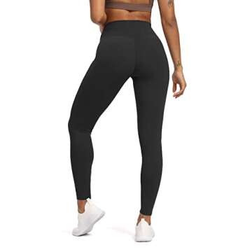 Aoxjox High Waisted Workout Leggings for Women Tummy Control High Rise Scrunch Buttery Soft Scarlett Yoga Pants 27" (Black, Small)