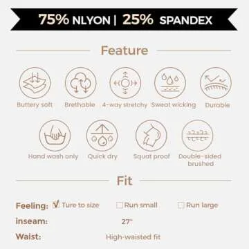 Aoxjox High Waisted Workout Leggings for Women Tummy Control High Rise Scrunch Buttery Soft Scarlett Yoga Pants 27" (Black, Small)