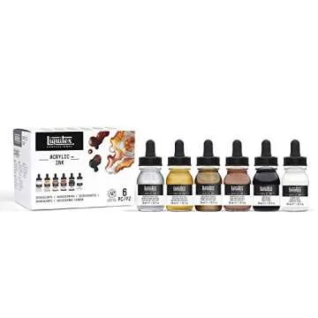 Liquitex Professional Acrylic Ink, 1-fl oz (30ml), Iridescent Color Set, Set of 6