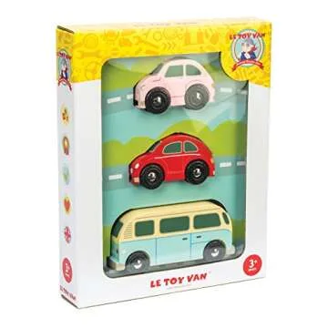 Le Toy Van Retro Metro Car Set - Fun Wooden Cars for Kids