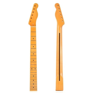 WomeYork Matte Yellow Electric Guitar Neck for DIY Builds