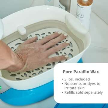 Homedics Paraffin Wax Machine for Hands - Hypoallergenic Hot Wax Hand Therapy Machine to Soothe and Moisturize Hands - Includes 3 Pounds of Wax and 20 Hand Liners