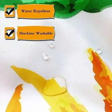 NYMB Abstract Shower Curtain, Jungle Plant Tropical Palm Leaves on The Black White Geometric Bath Curtain, Polyester Fabric Waterproof Shower Curtains, 69X70in, Shower Curtain Hooks Included, Green