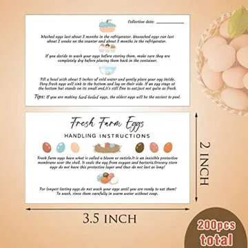 Sinmoe 200 Pcs Egg Handling Instructions for Fresh Eggs
