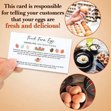Sinmoe 200 Pcs Egg Handling Instructions for Fresh Eggs