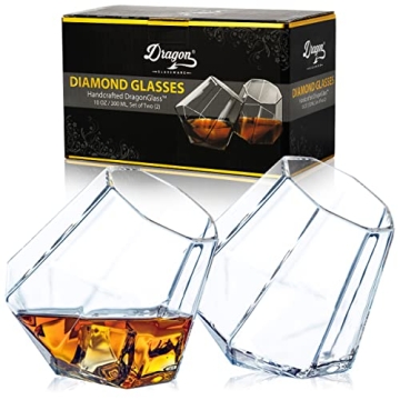 Stylish Diamond Shaped Whiskey Glasses Set of 2