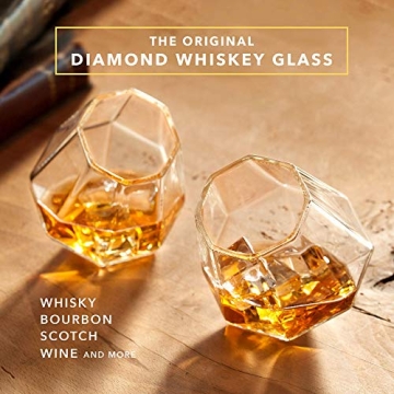 Stylish Diamond Shaped Whiskey Glasses Set of 2