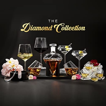 Stylish Diamond Shaped Whiskey Glasses Set of 2