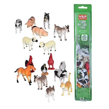 Wild Republic Farm Figurines Set for Kids - 16 Pieces