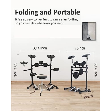 AODSK Electric Drum Set for Beginners with 150 Sounds