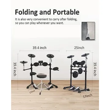 AODSK Electric Drum Set for Beginners with 150 Sounds