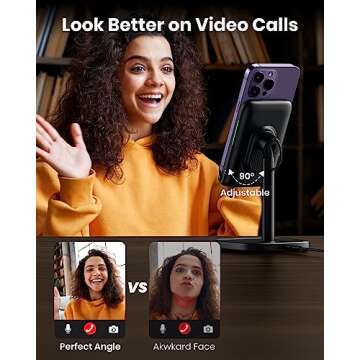 INIU Wireless Charger Stand, 15W Fast Wireless Charging Stand, Adjustable Angle Charger Dock Phone Holder, Wireless Charging Station Compatible with iPhone 15 14 13 12 11 Pro/Max Samsung S22 S21 Pixel