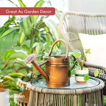 Stylish Copper Metal Watering Can for Indoor Plants