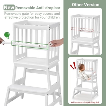 COSYLAND Kids Kitchen Step Stool for Toddlers Safety and Fun