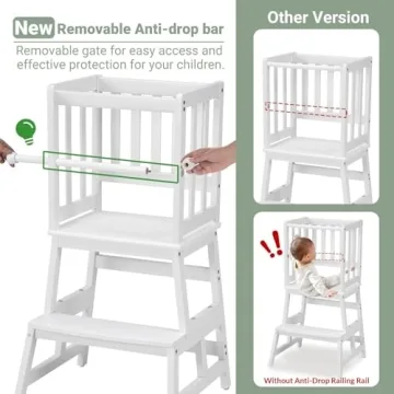 COSYLAND Kids Kitchen Step Stool for Toddlers Safety and Fun