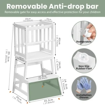 COSYLAND Kids Kitchen Step Stool for Toddlers Safety and Fun