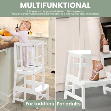 COSYLAND Kids Kitchen Step Stool for Toddlers Safety and Fun