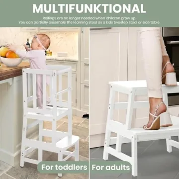 COSYLAND Kids Kitchen Step Stool for Toddlers Safety and Fun