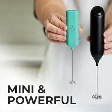 Powerful Milk Frother Wand - Mini & Mighty Handheld Drink Mixer - Portable Coffee Frother For Latte,...