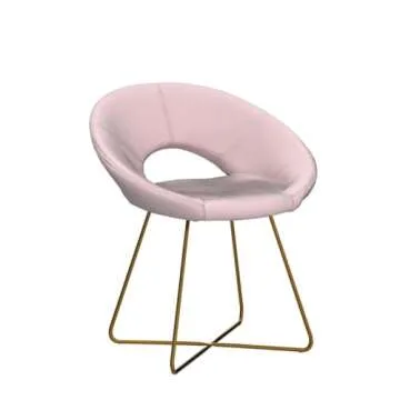 Roundhill Slatina Velvet Accent Chair with Gold Base