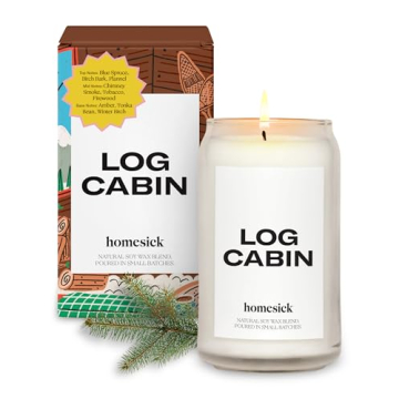 Log Cabin Candle by Homesick - 13.75 oz Natural Soy Candle with Long Burn Time