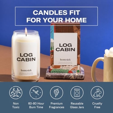 Homesick Log Cabin Candle - 60-80 Hours of Relaxation