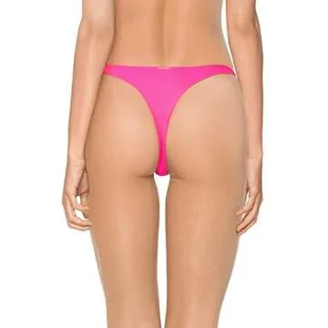 RELLECIGA Women's Neon Rose High Cut Thong Bikini Bottom