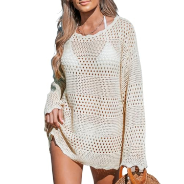 CUPSHE Women's Swimsuit Cover Up - Chic Summer Crochet Beach Dress
