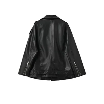 Stylish LY VAREY LIN Faux Leather Biker Jacket for Women