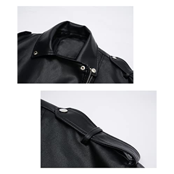 Stylish LY VAREY LIN Faux Leather Biker Jacket for Women