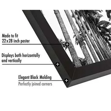 Americanflat 22x28 Poster Frame - Elegant Black Display Frame