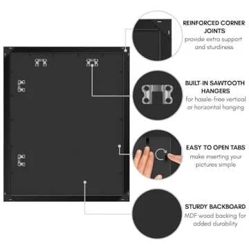 Americanflat 22x28 Poster Frame - Elegant Black Display Frame