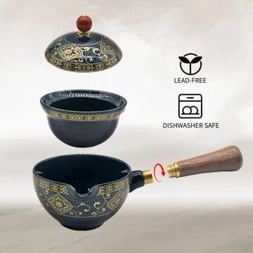 LURRIER Portable Chinese Gongfu Tea Set Rotatable Teapot