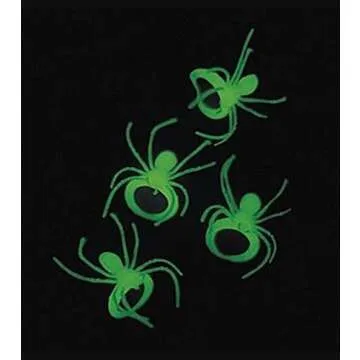 288 Bulk Halloween Spider Ring Assortment - Orange, Purple, Black, and Glow-in-the-Dark Creepy Crawly Party Favors, Treats, and Cupcake Toppers