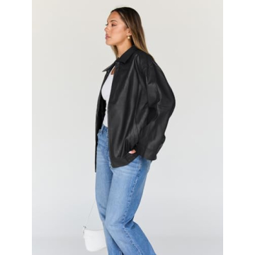 Trendy Queen Plus Size Faux Leather Moto Biker Jacket
