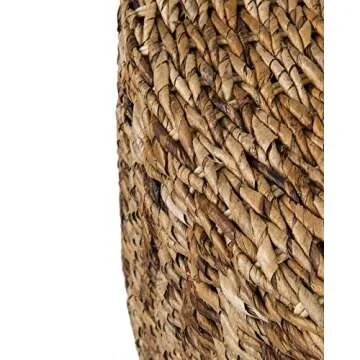 EAST at MAIN Langdon Brown Round Abaca Coffee Table, (35.5x35.5x18.5)