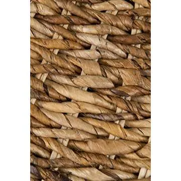 EAST at MAIN Langdon Brown Round Abaca Coffee Table, (35.5x35.5x18.5)