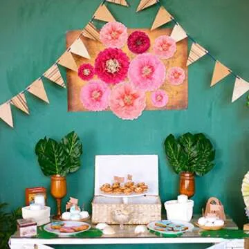 Gejoy 12 Pink Paper Flowers for Events and Decorations