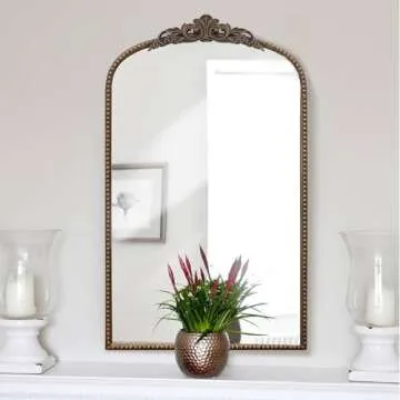 Micasso 31" x 19" Arch Decorative Mirror with Metal Frame
