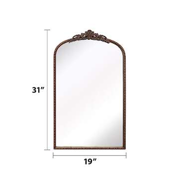 Micasso 31" x 19" Arch Decorative Mirror with Metal Frame