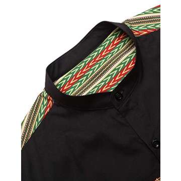 COOFANDY Men's Colorful African Dashiki Print Shirt