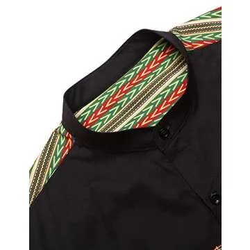 COOFANDY Men's Colorful African Dashiki Print Shirt