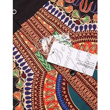 COOFANDY Men's Colorful African Dashiki Print Shirt