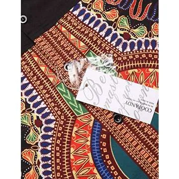 COOFANDY Men's Colorful African Dashiki Print Shirt