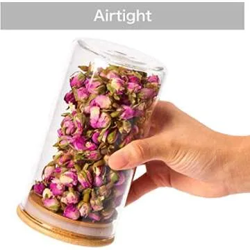 Dearwell 32oz Glass Food Storage Jars with Bamboo Lids