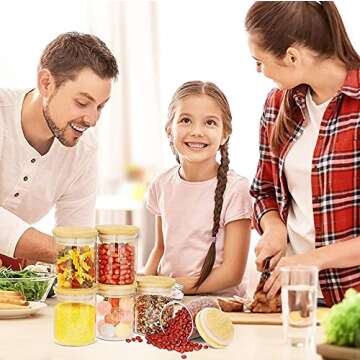 Dearwell 32oz Glass Food Storage Jars with Bamboo Lids