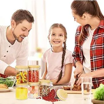 Dearwell 32oz Glass Food Storage Jars with Bamboo Lids