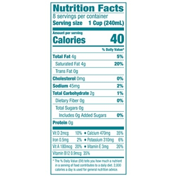 Silk Unsweet Coconutmilk - Plant-Based, Creamy and Delicious