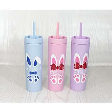 Personalized Easter Tumbler - Kids Bunny Cup for Fun Sips