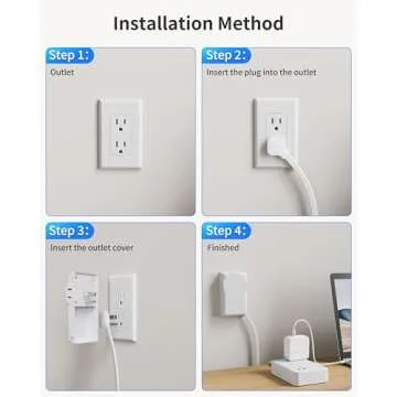 DEPOW Flat Extension Cord with Surge Protection for Home